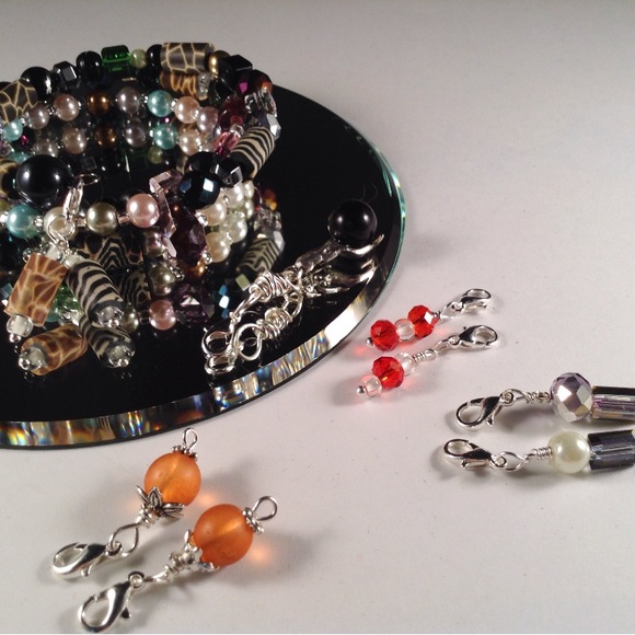 NWT Interchangeable Artisan Memory Wire Bracelet + wire wrapped dangles B101 - Picture 4 of 8